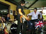 24. Rick pounding out the finale piece of the Radiators 29th Australia Day together.